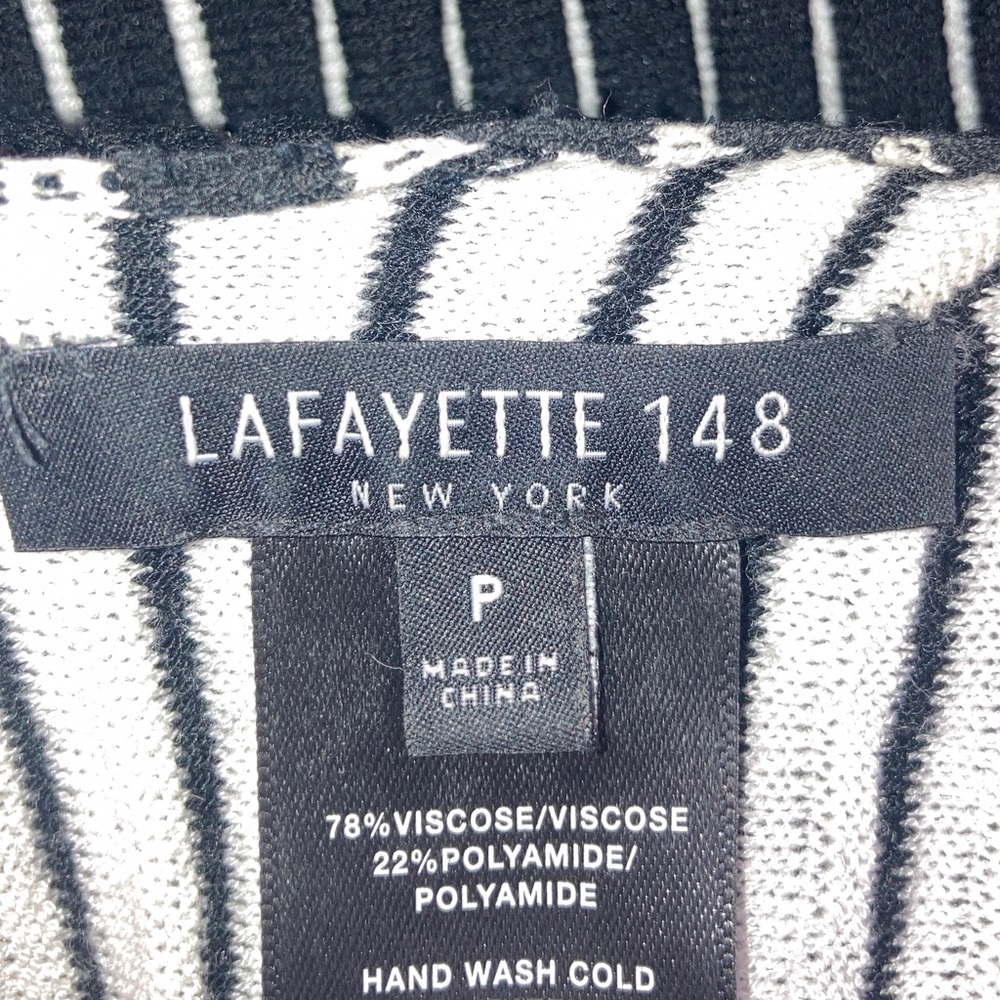 Lafayette 148 New York Ladies Long Line Draped Flyaway Black and White… - Picture 6 of 15